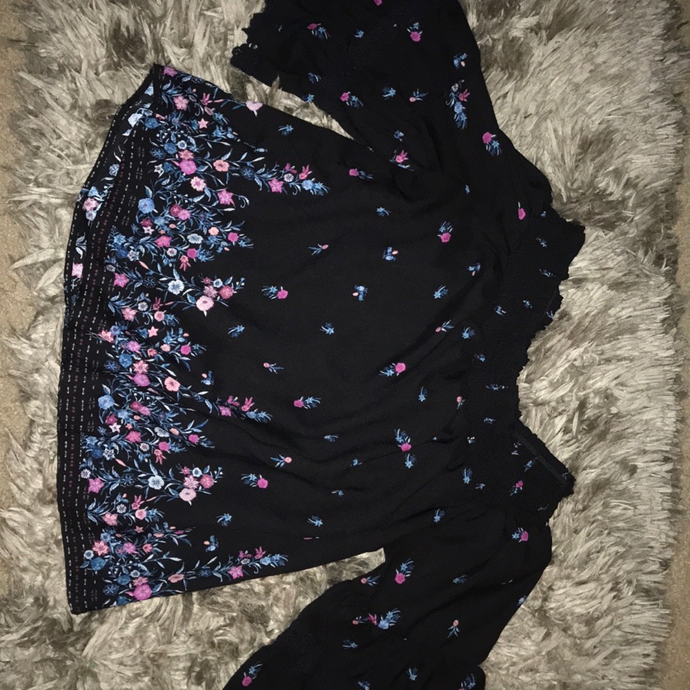 Bell sleeve off the shoulder floral top